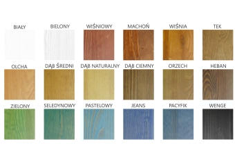 Paleta barw i wzornik bejc do drewna sosnowego – dopasuj odcień mebla do swojego wnętrza.