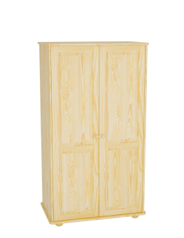 Dwudrzwiowa szafa sosnowa 100 cm, lakierowana lakierem ekologicznym – naturalne usłojenie drewna.