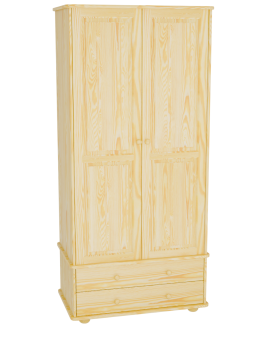 Szafa sosnowa 100 cm dwudrzwiowa, wysokość 220 cm – solidny mebel z litego drewna.