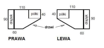 Szafa narożna prawa lub lewa